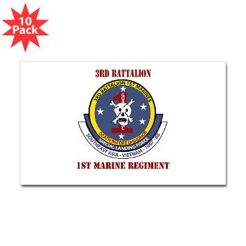 3B1M - M01 - 01 - 3rd Battalion - 1st Marines with Text - Sticker (Rectangle 10 pk) - Click Image to Close